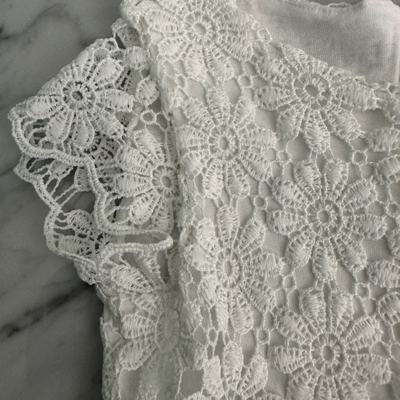 Zara White Lace Flower Dress - Picture 3 of 8